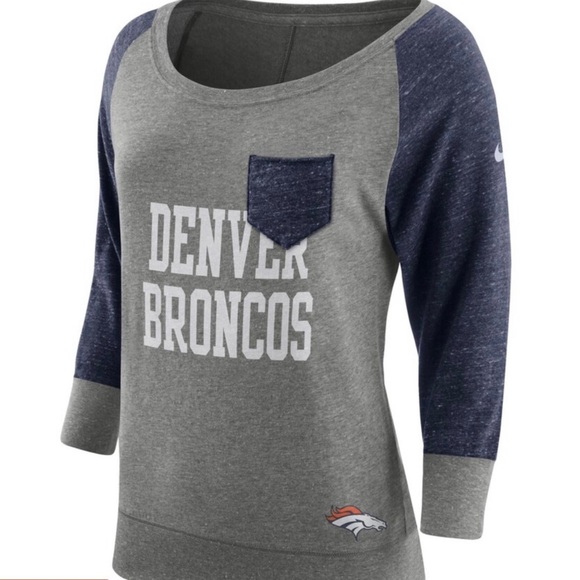 Nike Broncos Women's Vintage Raglan 3/4-Sleeve - Picture 1 of 3